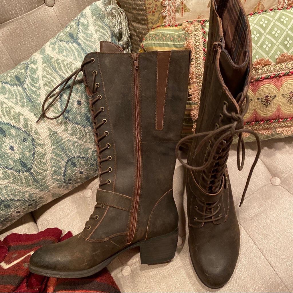 Cobb Hill By Rockport Anisa Tall Lace Up Boot Brown Leather Size 10 New & Rare